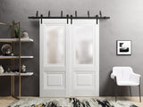 Slab Barn Door Panel | Lucia 8822 White Silk | Sturdy Finished Wooden Kitchen Pantry Shaker Doors | 
