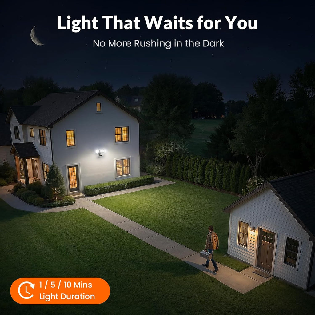 LED Security Light Motion Sensor Outdoor Lights, Bright 38W 4200LM | 72 FT Range, IP65, Easy to Install, 180° Motion