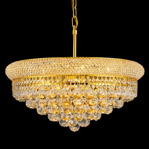 Crystal Chandeliers for Dining Room Light Fixtures Over Table_Empire Style K9 Crystal Chandeliers for Bedroom_9 Lights Gold Luxury Lighting Fixtures for Living Room Kitchen Island Entryway A108-B0D97XJ87Z