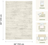 Washable 3x5 Entryway Rug, Ivory Area Rugs