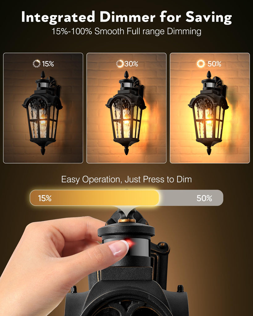 Motion Sensor Outdoor Lights, 16.4" H Porch Light Outside Lantern