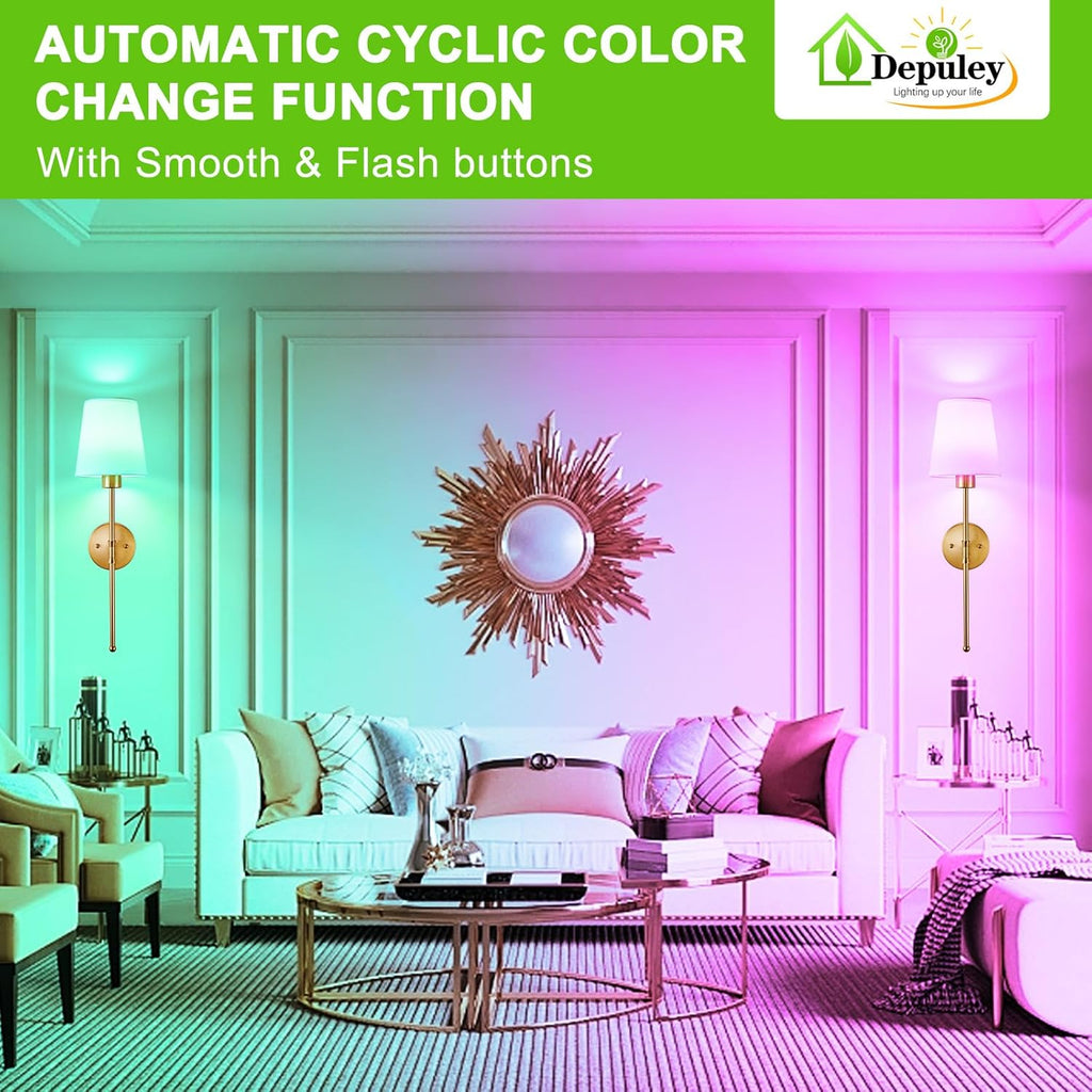 Battery Operated Wall Sconce: Set of 2 Wireless Wall Lights with 10000mAh Dimmable Bulbs and Remote for Bedroom
