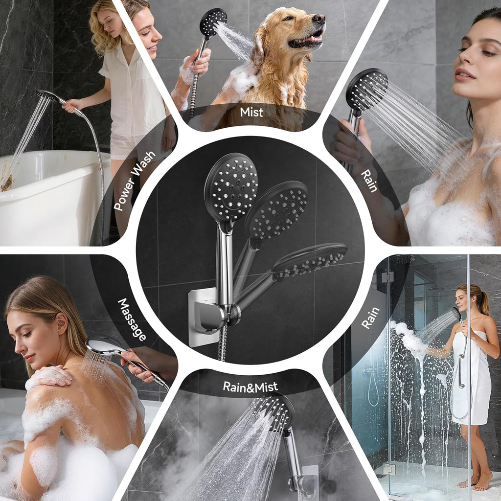 11.8" Rain Shower Head with Handheld, High Pressure Handheld Shower with Multi Spray Modes
