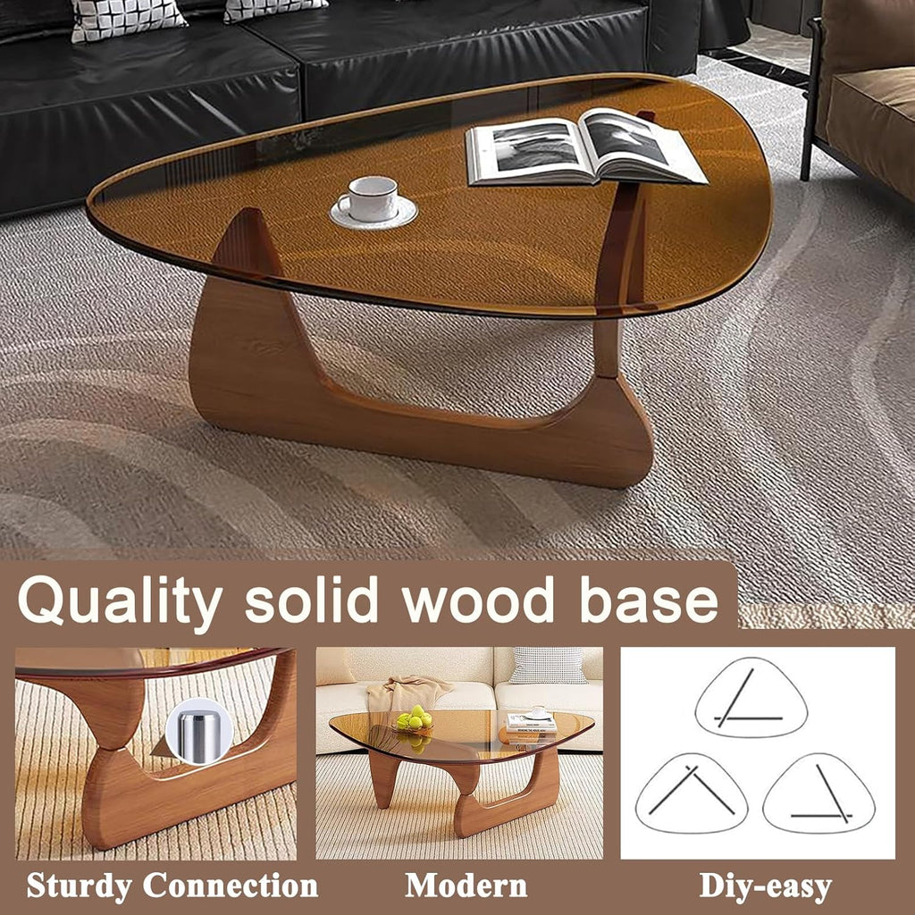 Modern Glass Coffee Table, Mid Century Small Coffee Table