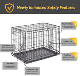 30-Inch New World Crate for Medium Breeds, 21-40 lbs, Double Door Folding Dog Crate, Leak-Proof Tray & Secure Latches