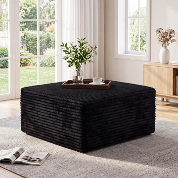 Boneless Ottoman for Couch, Corduroy Cloud Ottoman, Oversized Square Large Pouf Foot Rest, Modular Sectional Sofa