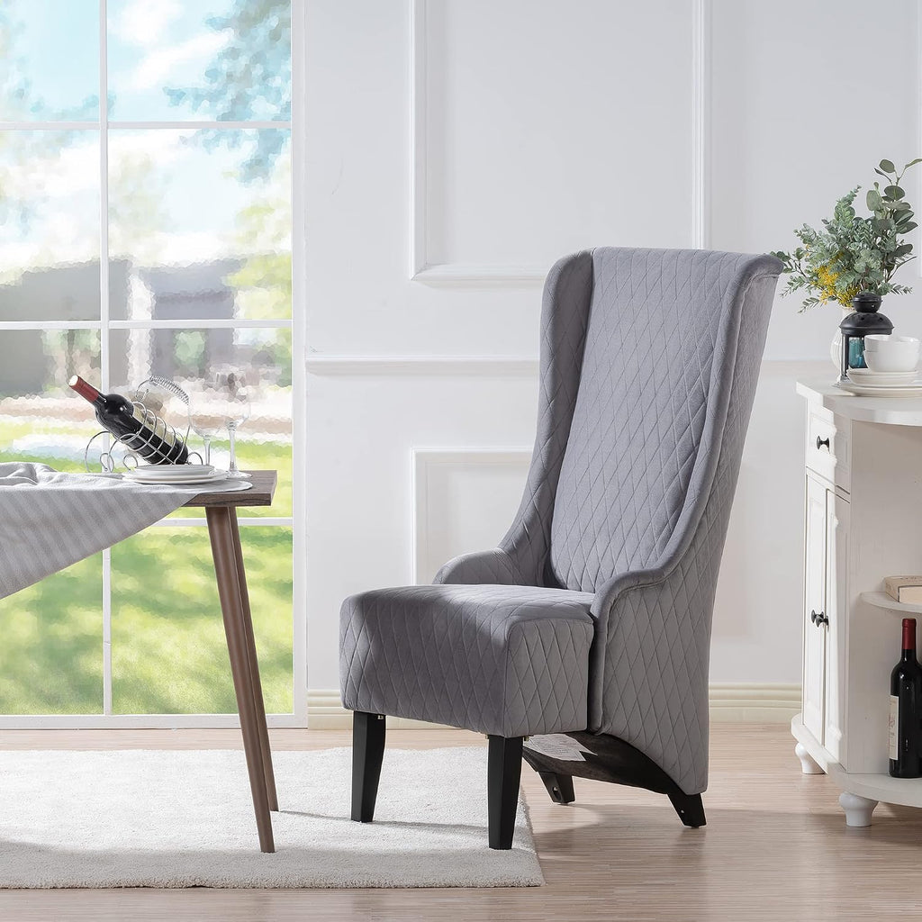 High Back Dining Chair Set of 2, Upholstered Wing Back Dining Chairs King Throne Royal Chair, Retro Accent Dinner