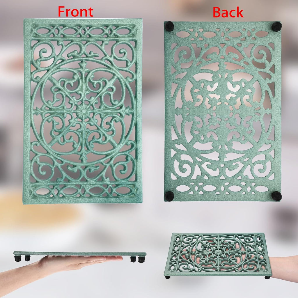 Cast Iron Trivet Heat Resistant Trivets for Hot Pots and Pans - Set of 2