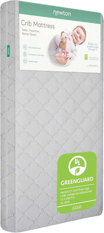Crib Mattress & Toddler Bed, Breathable & Washable - Grey