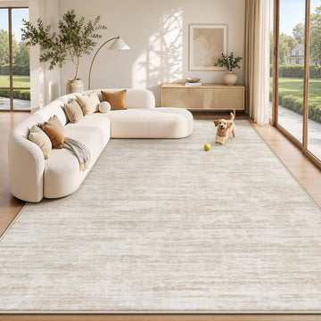 Area Rugs Living Room Rug: Washable Modern Abstract Rugs Neutral Non Slip Rug Soft Low Pile Indoor Bedroom