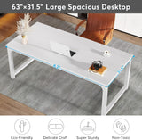 Modern Computer Desk, 63 x 31.5 inch Large Executive Office Desk Computer Table Study Writing Desk Workstation