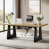 70.86-Inch Executive Desk, Large Computer Office Desk with Double Wood Pedestal