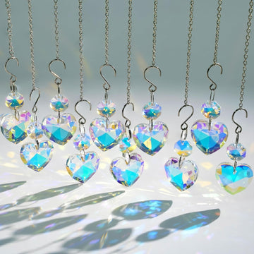 10pcs Suncatcher Prisms, Crystal Pendant Hanging Chandelier Beads for Decor - Crystal Suncatcher Prisms