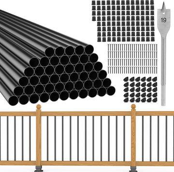 44 inch black aluminum deck balusters 50 pack