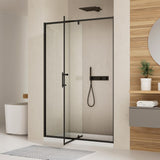 44-48" W x 71" H Pivot Shower Door, Pivot Semi-Frameless Swing Glass Shower Door with 1/4"(6mm) Clear SGCC Tempered
