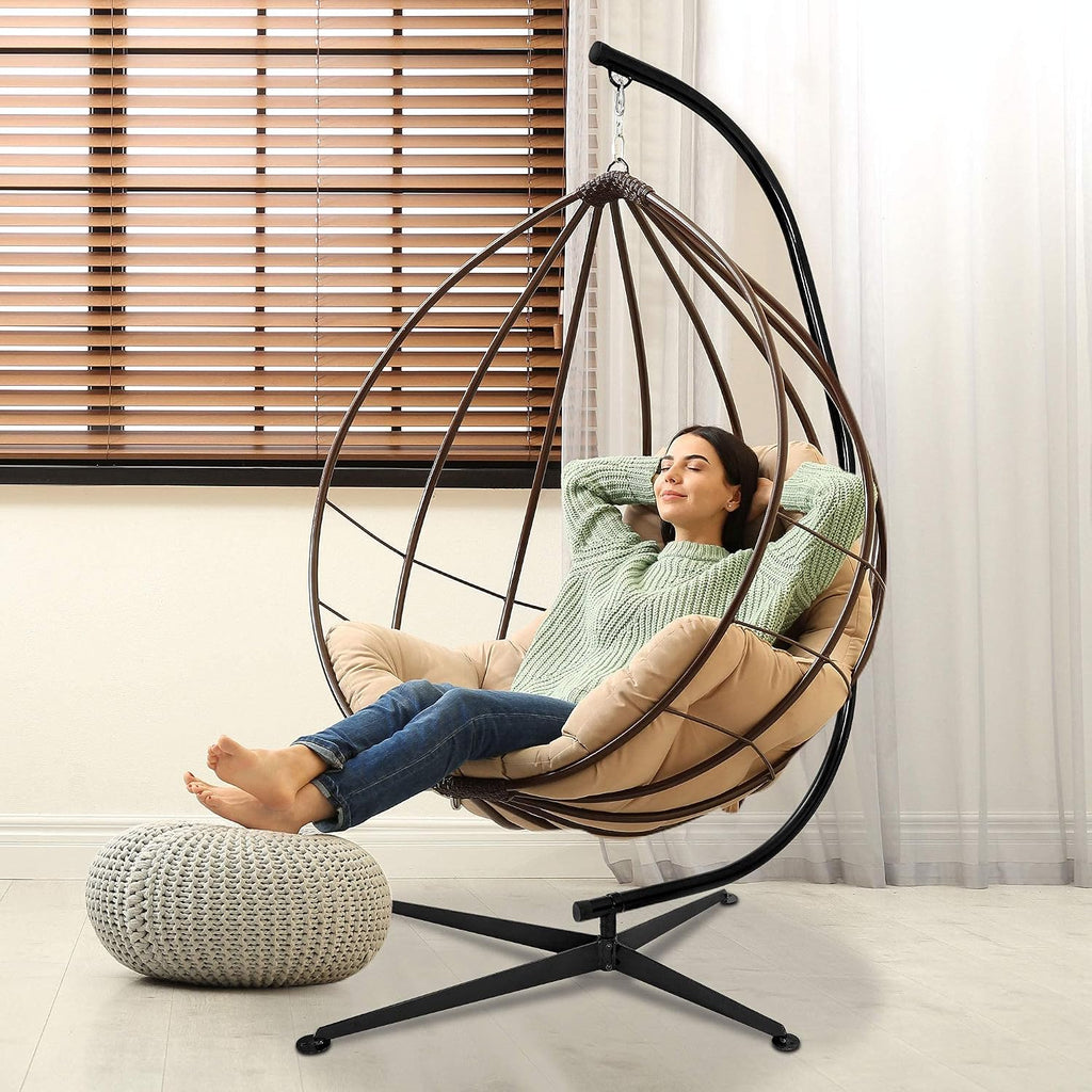 Hanging Chair Stand Hanging Hammock Stands Heavy Duty Steel C Stand Frame for Hanging Hammock Swing Chair Indoor