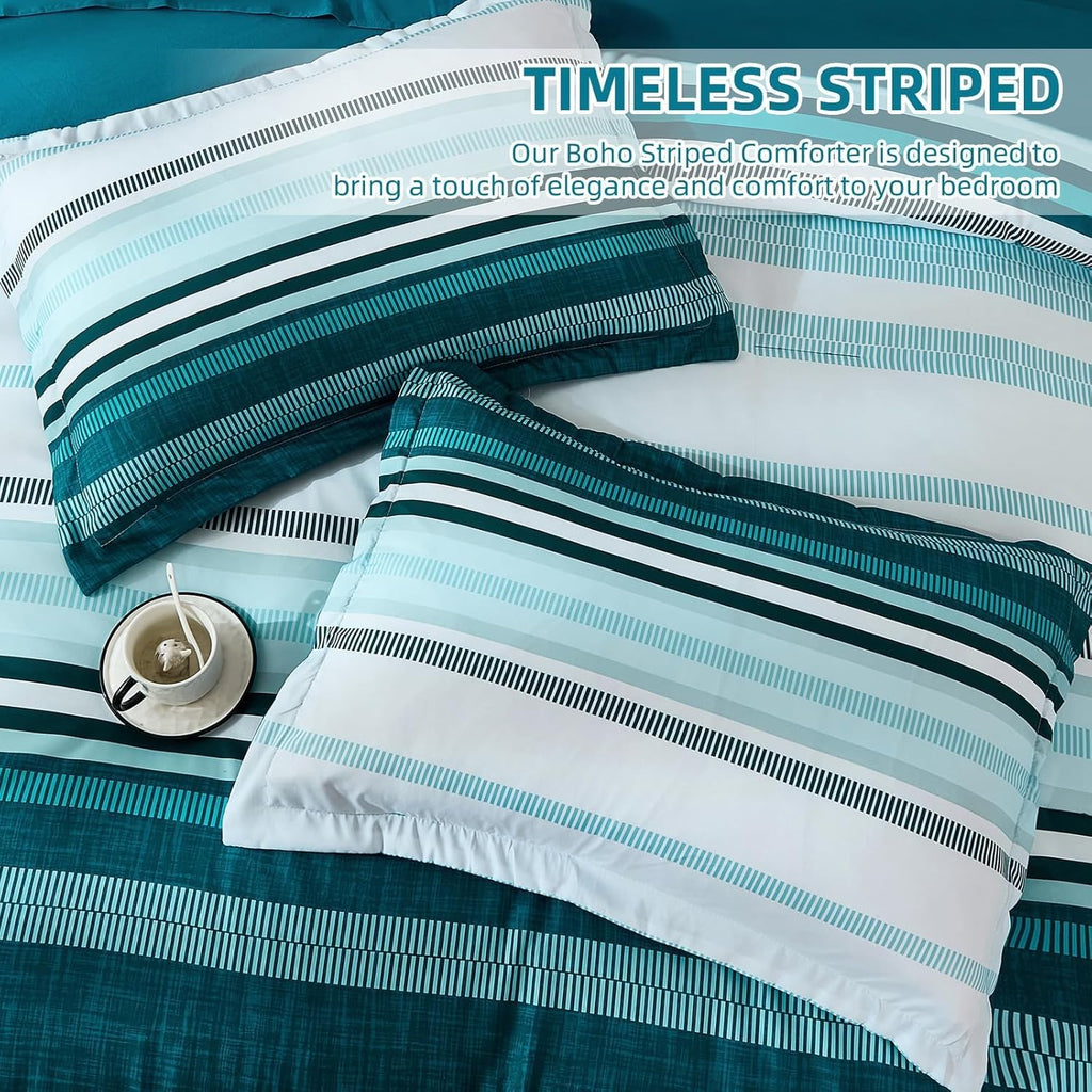 Teal Comforter Set 7 Pieces