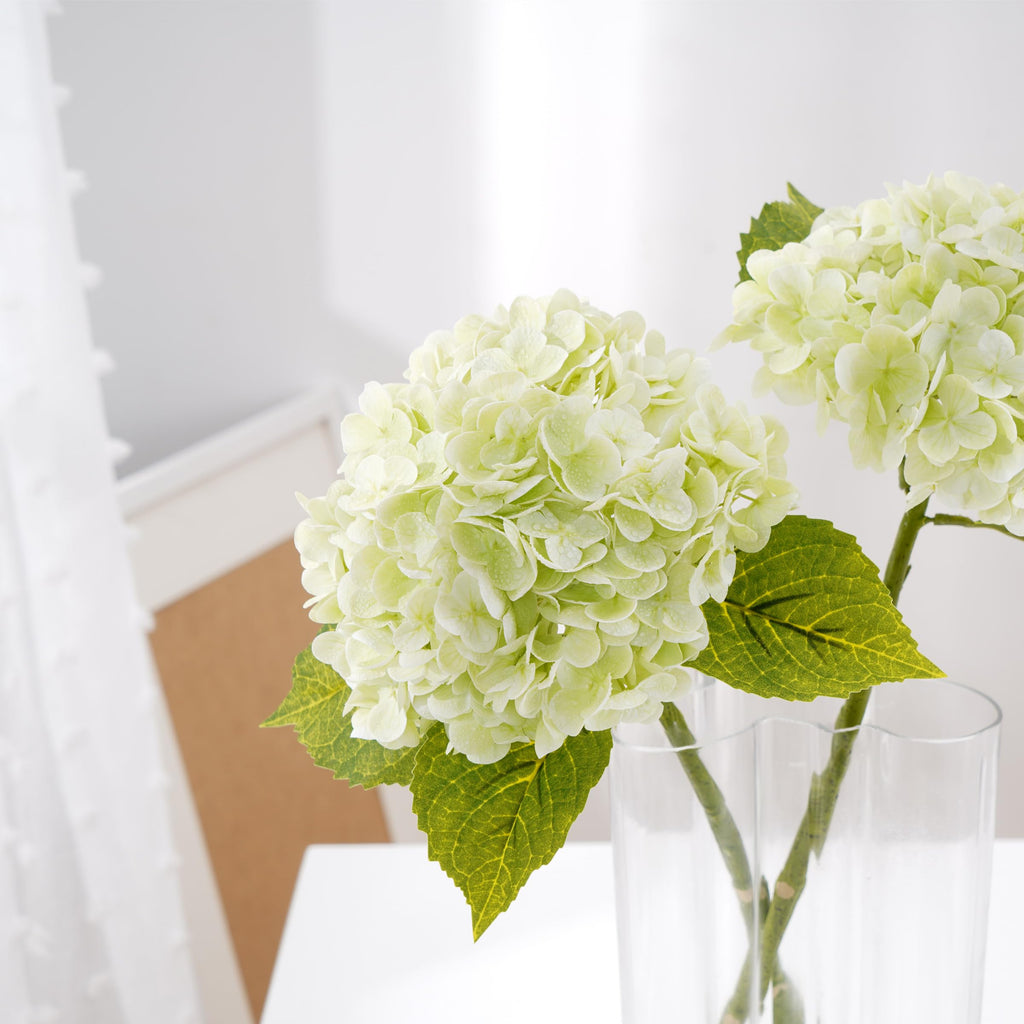 21" Real Touch Hydrangea Artificial with Long Stem & Leaves, Full Latex Faux Hydrangea Decor Party Floral