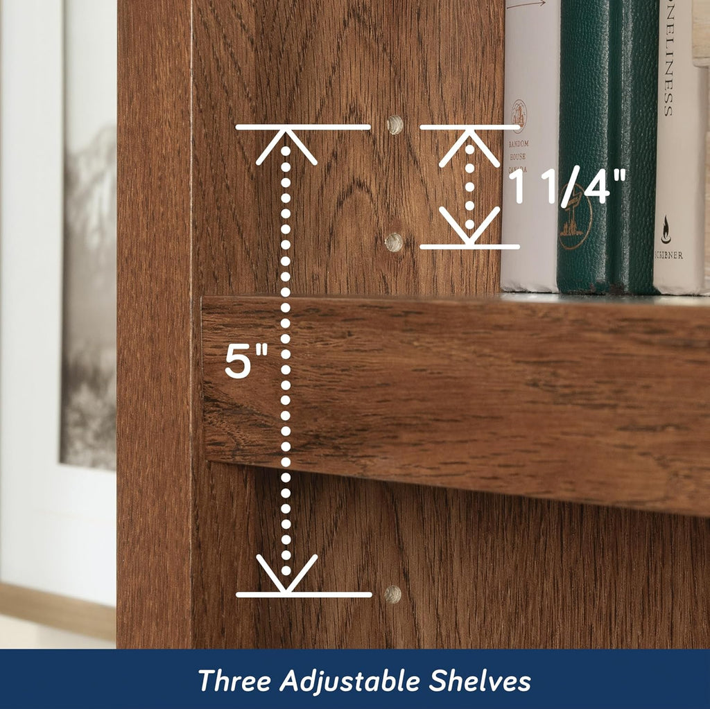 5-Shelf Split Bookcase/ Book shelf, Oiled Oak finish