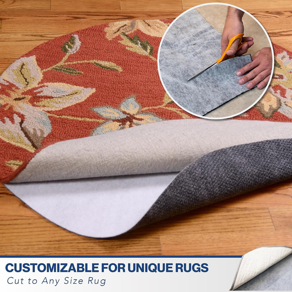 8' x 10' Non-Slip Rug Pad, Reversible Gripper, Non Skid Pads for Hardwood, Vinyl, Tile, Laminate Floors, Keep Area
