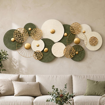 55x24in Large 3D Metal Wall Art, Geometric Design