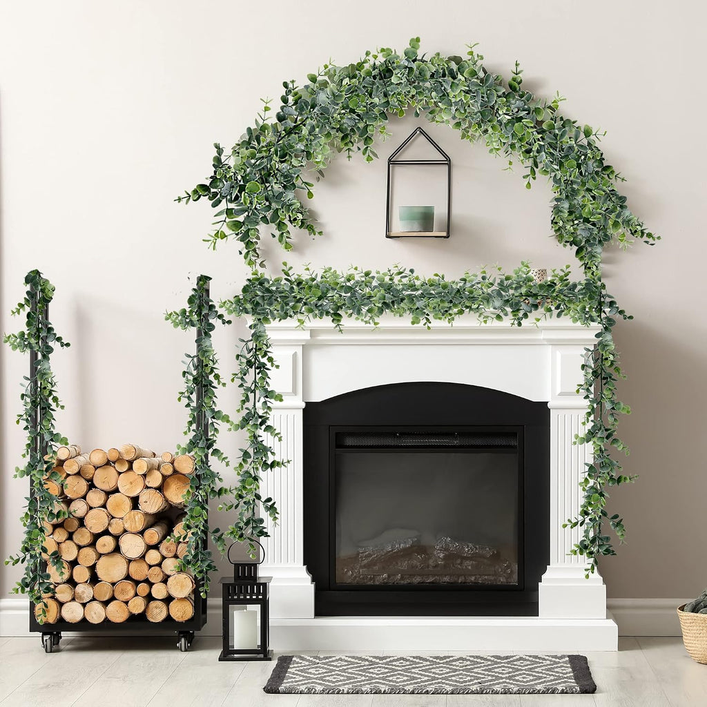 Artificial Eucalyptus Garland 4 Pack Fake Eucalyptus Greenery Garland Faux Hanging Plants Artificial Vines, 5.6 - Set of 4