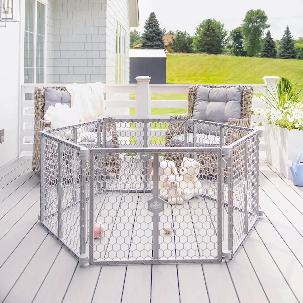 Safety 192" Plastic Super Wide Baby Gate & Play Yard with Door