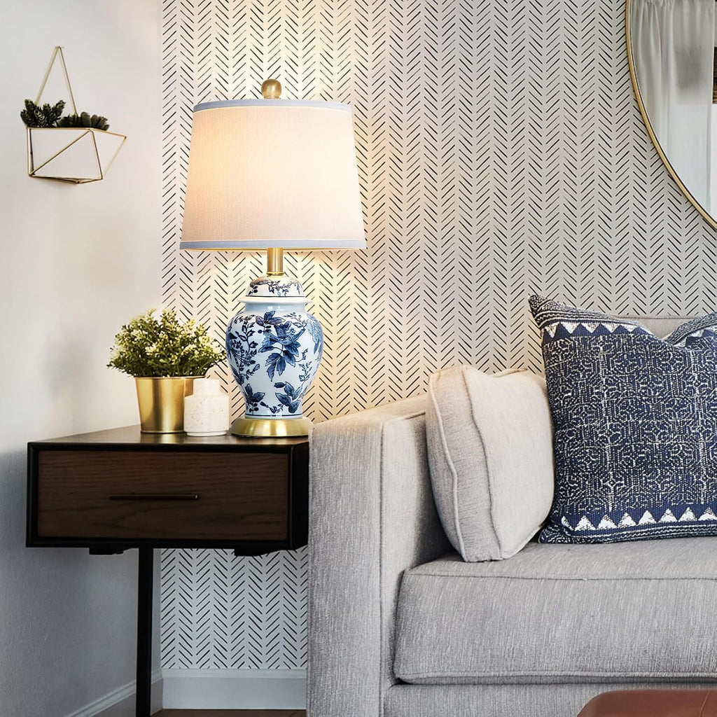 Chinoiserie Table Lamp 23'' Ceramic Table Lamp