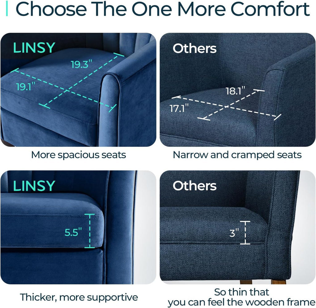 Accent Chair with Ottoman, Modern Barrel Chair Small Armchair Reading Chair with Footrest, Comfy Round Arms Chair