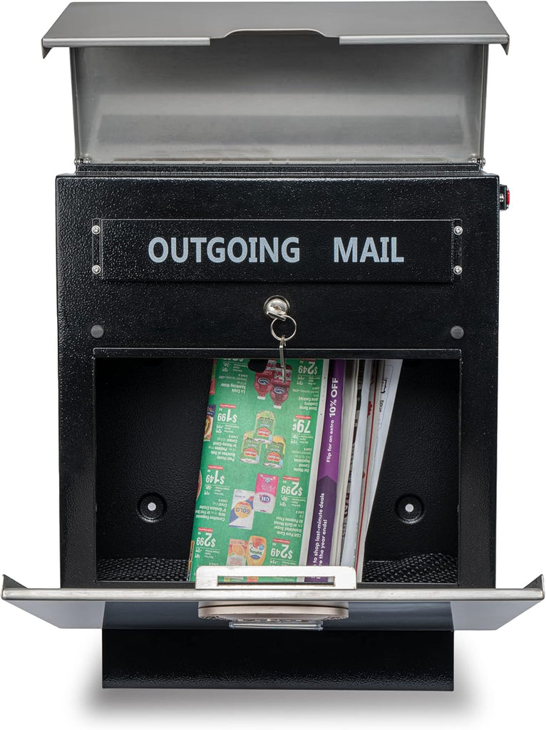 Stainless Steel Mailbox for Walls, Heavy Duty Wall Mounted Mailbox with Newspaper Holder
