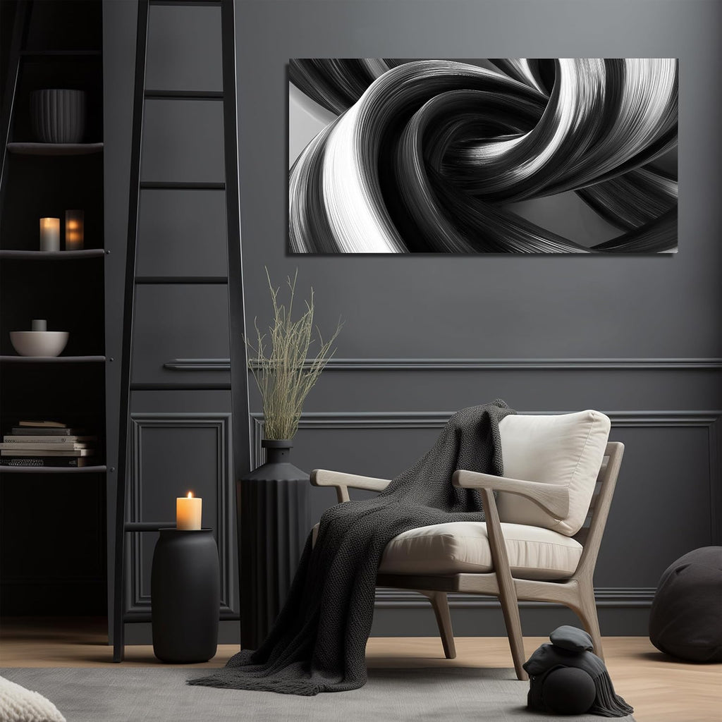 Black and White wall Decorations Large Abstract Pictures Modern Wall Art 29 x 58 Inch