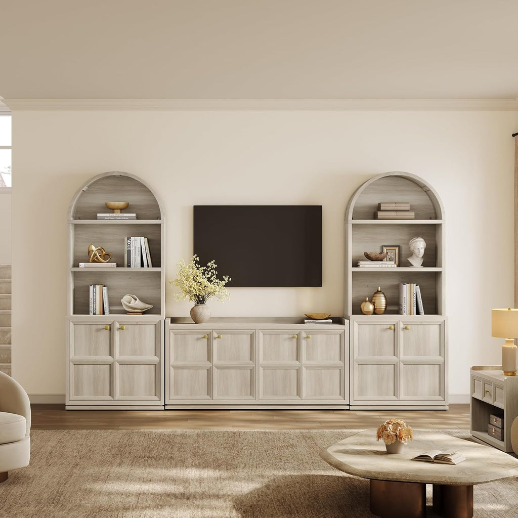 61.7" Wide 4-Door Buffet Cabinet, Extra Long Sideboard with 2 Separate Bays & Adjustable Shelves
