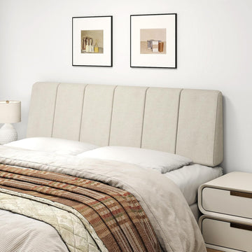 Queen Headboard Only-No Assembly, Upholstered Headboard Queen Linen Fabric Modern Style Headboards Extra-Thick, Beige