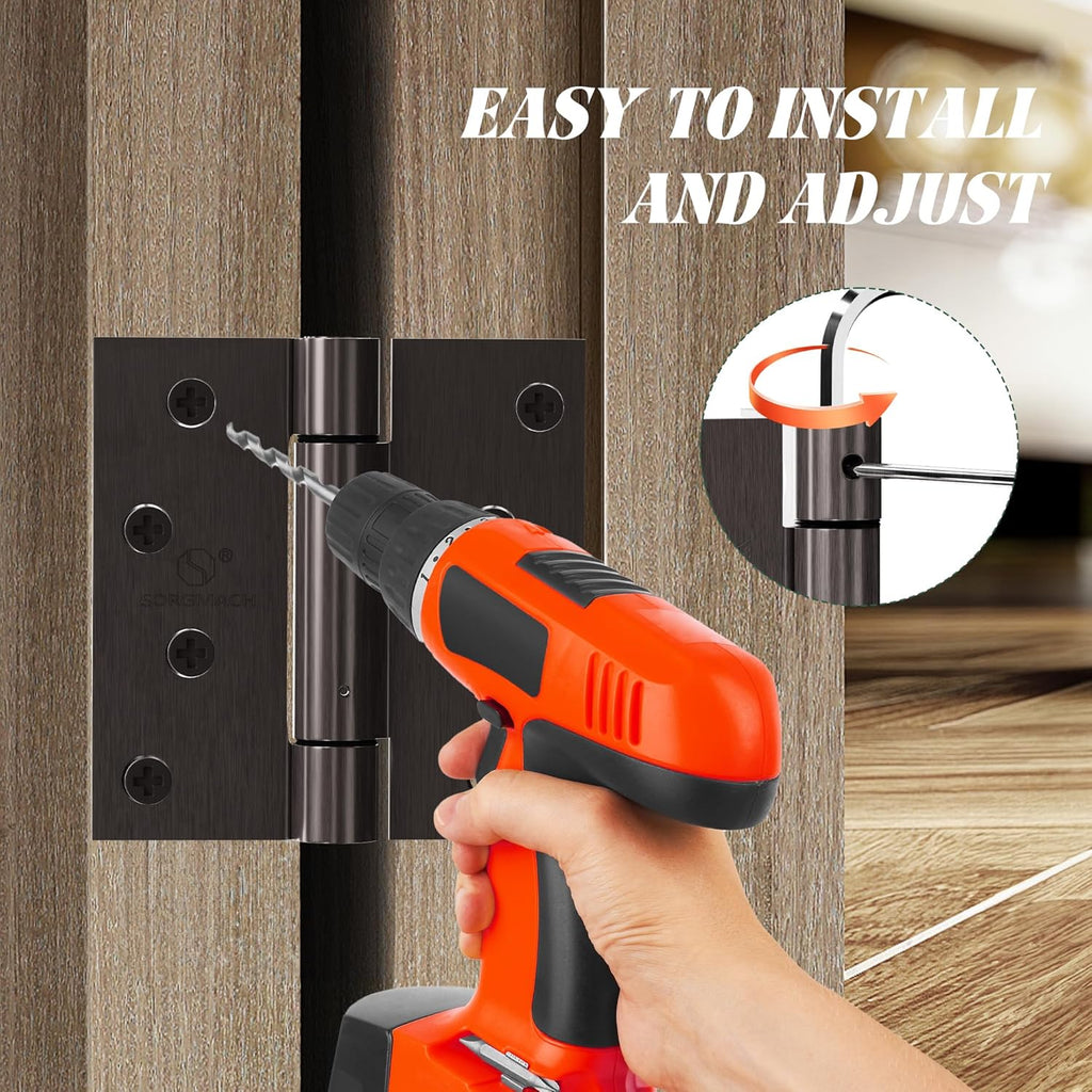 Self Closing Hinge 4 Inch Oil Rubbed Bronze Auto Close Door Hinges Adjustable 4 Inch Spring Hinges 4"x 4" Door Closer