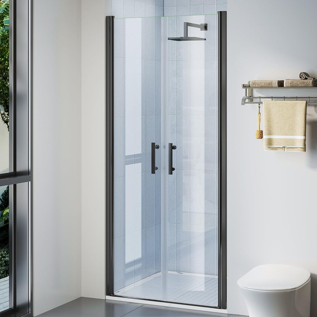 34" W ×72" H Frameless Pivot Shower Door, Pivot Swing Shower Glass Door