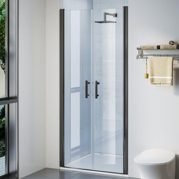 34" W ×72" H Frameless Pivot Shower Door, Pivot Swing Shower Glass Door