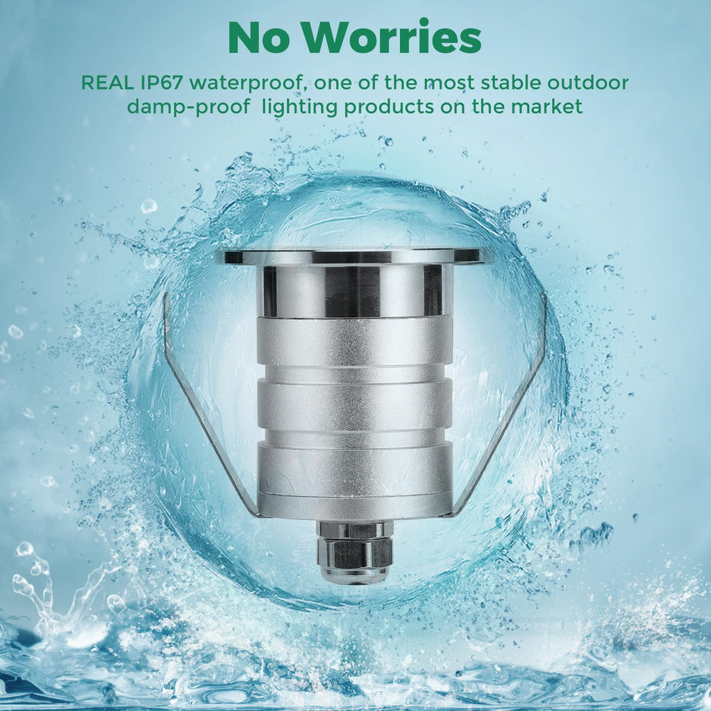 Outdoor Recessed LED Lights, 3 Watt Soffit & Deck Riser Lighting Flush Mount, 12V-24V Low Voltage Landscape In Ground