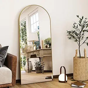 56"X21"Full Length Mirror Arch Floor Mirrors with Aluminum Alloy Frame Free-Standing Wall Mounted Or Leaning Large