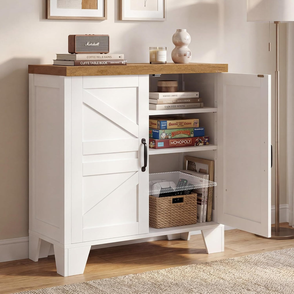 Shoe Cabinet, Modern Farmhouse Entryway Shoe Storage Cabinet with Doors, Adjustable Shelves,Hidden Shoe Storage