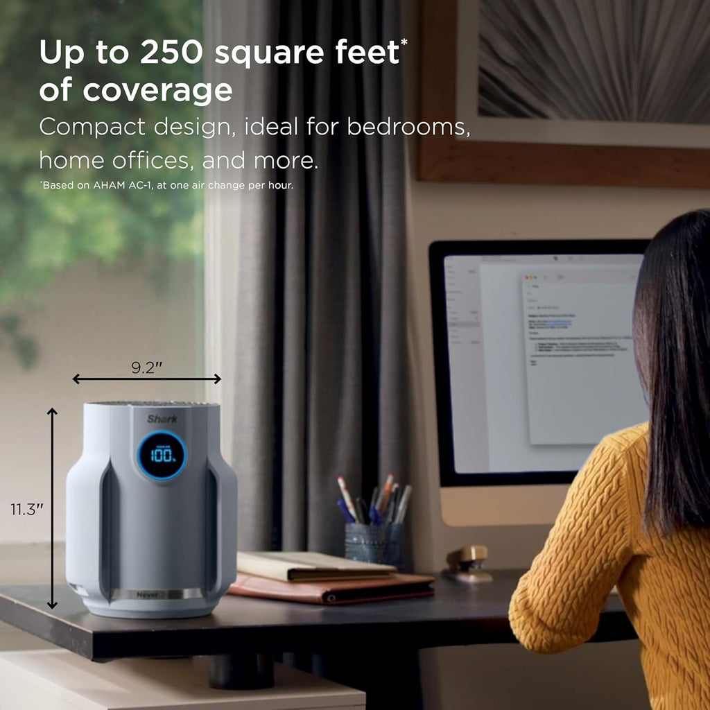 Air Purifier for Home, NeverChange Compact Pro, HEPA-Exceeding Filter, Captures Pollutants, Pet Dand