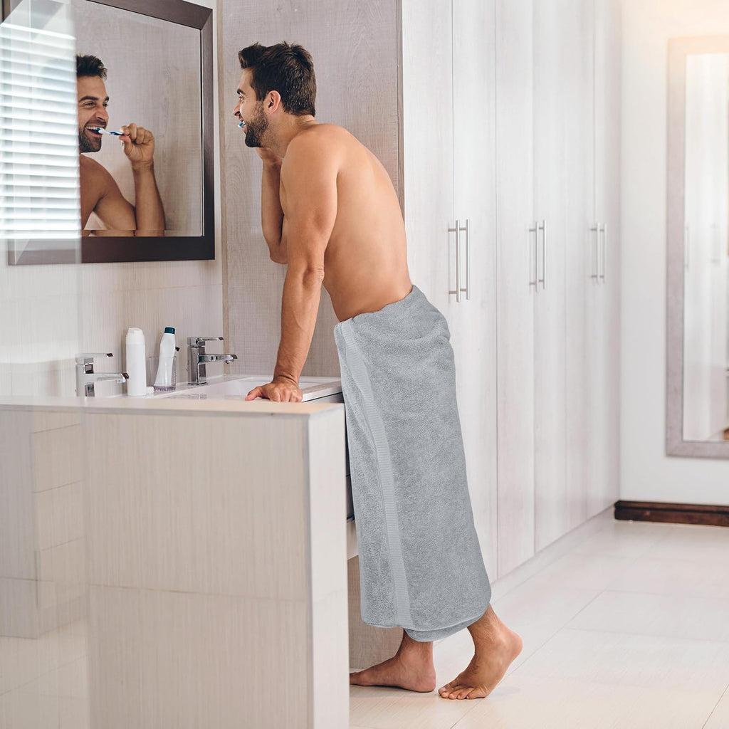 Jumbo Bath Sheets, 2 Pack, 35x70 in, 600 GSM Cotton, Cool Grey