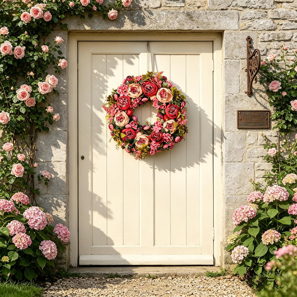 19 Inch Silk Peony Wreath