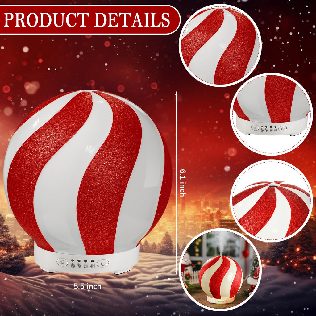 Christmas Essential Oil Diffuser, 120ml Candy Cane Diffuser