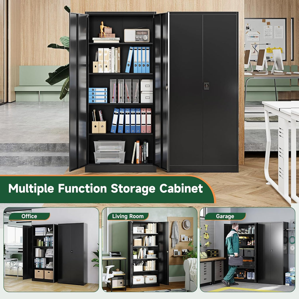 Metal Garage Storage Cabinets with Lock Door and Adjustable Shelves, Steel Tool Cabinets ,Warehouse Organisieren