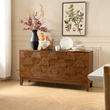 Mid Century Sideboard Buffet Cabinet with Solid Wood Legs