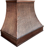 Copper Wall Mount Range Hood 610 CFM LED Lights Dishwasher-Safe Baffle Filters