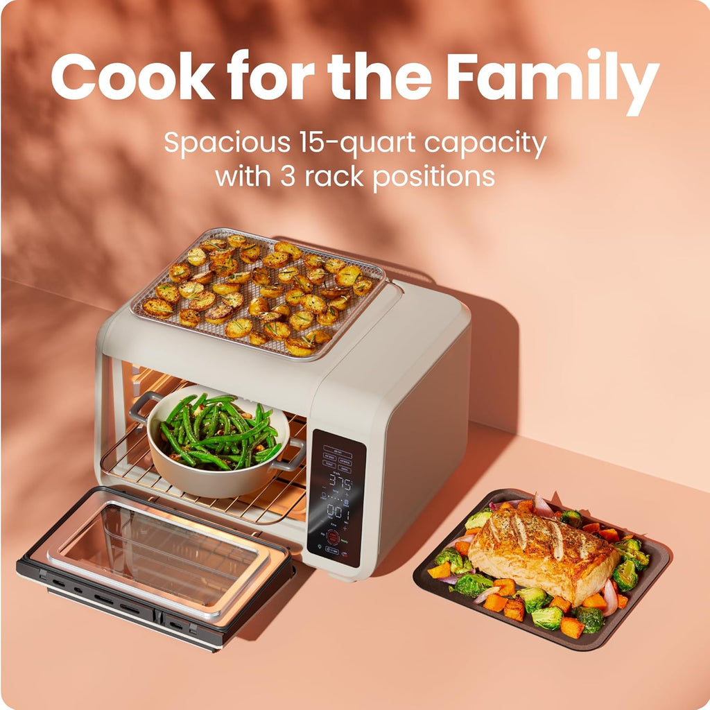 Air Fryer Toaster Oven Combo, Countertop Oven for Quick & Healthy Meals, Bake, Broil, Air Fry, Toast, and Bagel