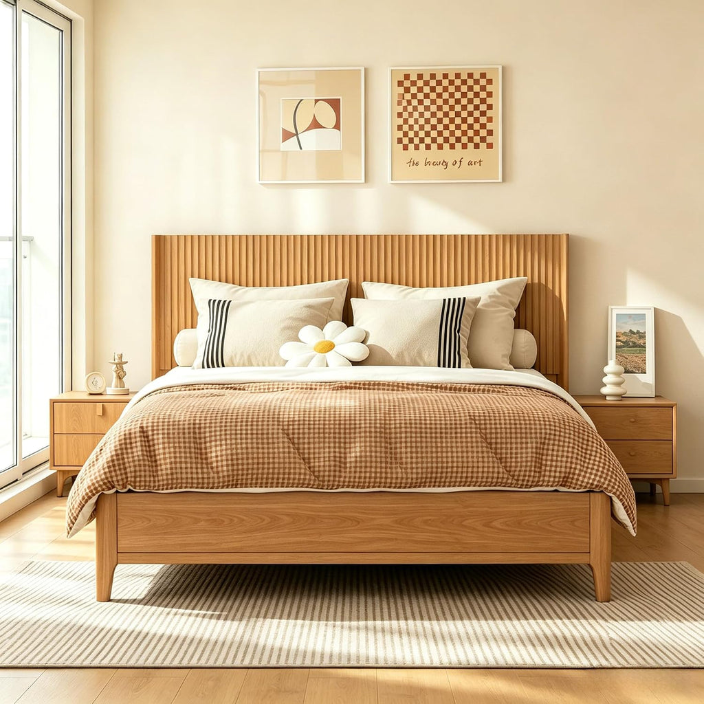 King Headboard Only, 80" Wide Headboard, Mid Century Modern Farmhouse Boho HeadBoard, Fluted Panel, Wall Mount