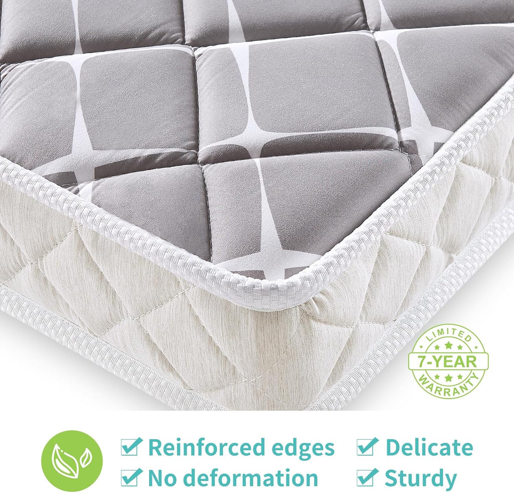 Premium Hypoallergenic Baby Crib Mattress and Toddler Mattress - 52" x 27.6" x 5" - Breathable - Firm Soft - Fits