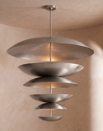 Inspired Cosmic Style Six-Tier 48" Round Chandelier Satin Nickel - Main Product View